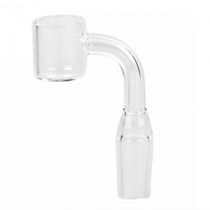 Red Eyd Glass Quartz 14mm Male 90 Degree Banger w/Beveled Edge