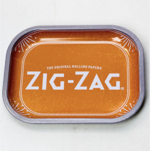 Zig-Zag Metal Rolling Tray Orange - Small