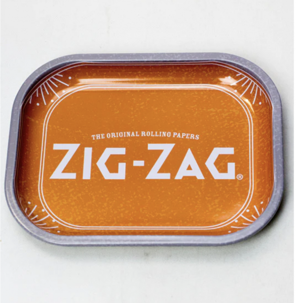 Zig-Zag Metal Rolling Tray Orange - Small