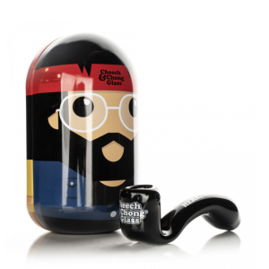 CHEECH & CHONG® GLASS 5.5" Dave's Not Here, Man Sherlock Hand Pipe in Collectible Tin (Limited Edition)