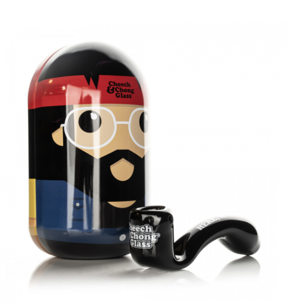 CHEECH & CHONG® GLASS 5.5" Dave's Not Here, Man Sherlock Hand Pipe in Collectible Tin (Limited Edition)