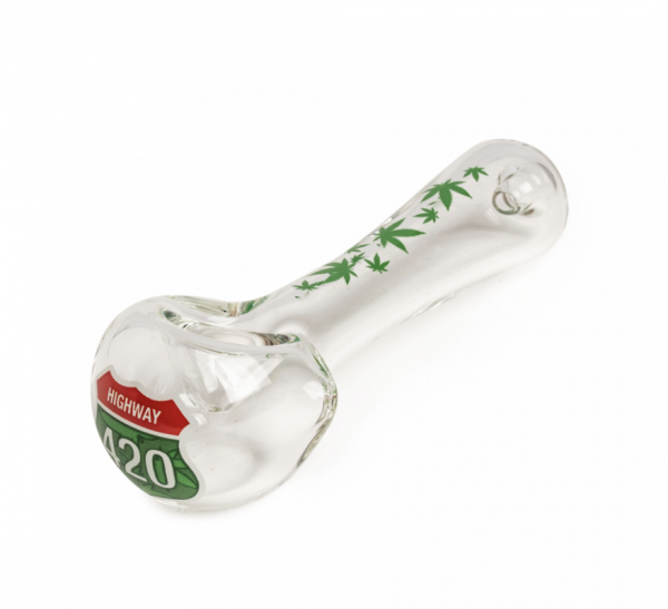 RED EYE GLASS® 4.5" Highway 420 Spoon Hand Pipe in a Collectible Tin