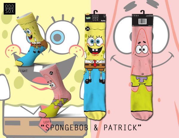 SpongeBob & Patrick - Mens Crew Straight Down Socks