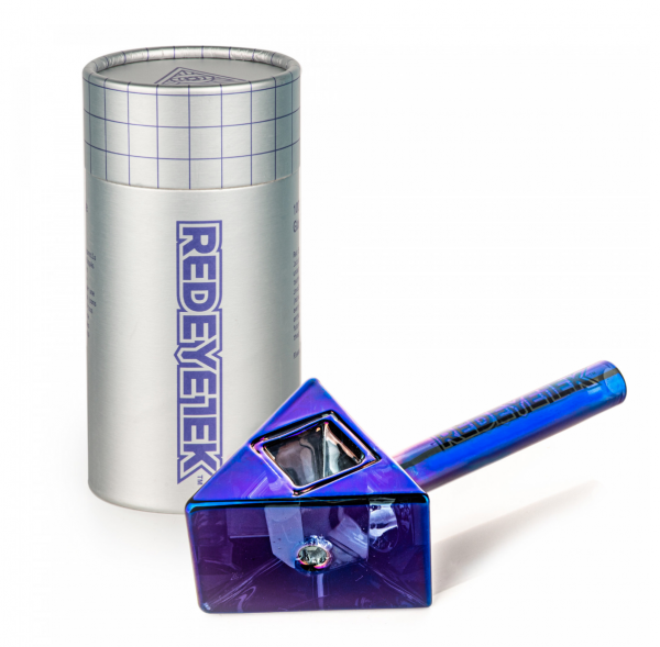 RED EYE TEK® 4.5" Metallic Terminator Finish Infinity Bowl Triangle Hand Pipe