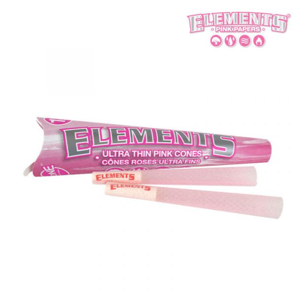 ELEMENTS PINK PRE-ROLLED CONES 1 1/4 SIZE,  PACK/6