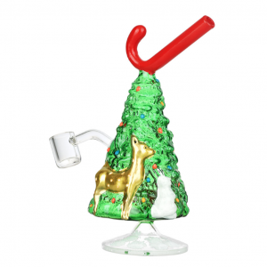 Glass Rig Christmas Tree w/ Candy Cane 7.25"