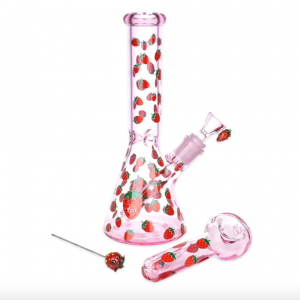 Pulsar - Fruit Series - Strawberry Cough - Glow Herb Pipe Duo - 10"
