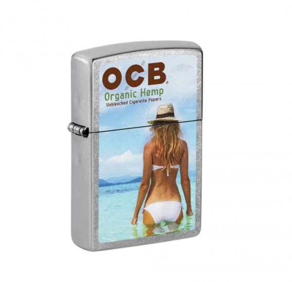 Zippo 207-110384 OCB Reg Chrome Rolling Tray Beach Art