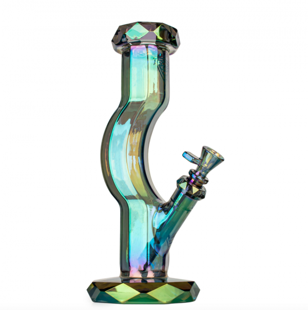 12" Metallic Terminator Finish Hydrus Straight Base Gooseneck Water Pipe