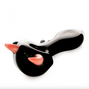 RED EYE GLASS 4.5" Pink Horn Hand Pipe W/Flat Mouthpiece