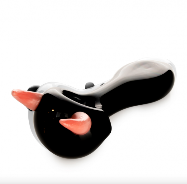 RED EYE GLASS 4.5" Pink Horn Hand Pipe W/Flat Mouthpiece