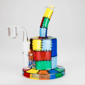 Karma | 6" Patches Design Inline Glass Dab Rig