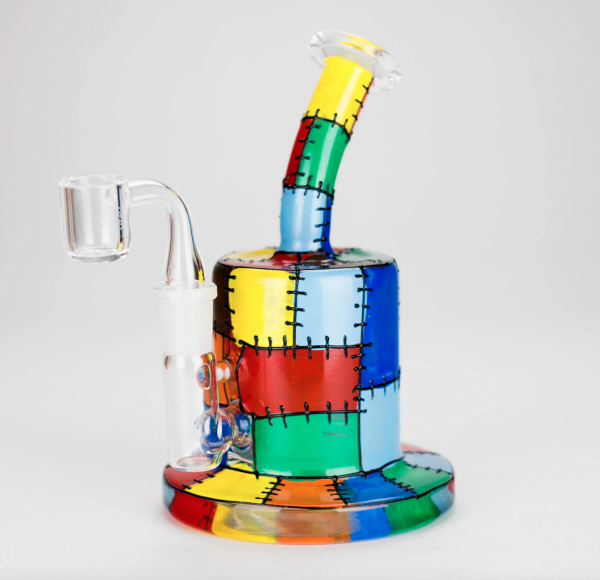 Karma | 6" Patches Design Inline Glass Dab Rig