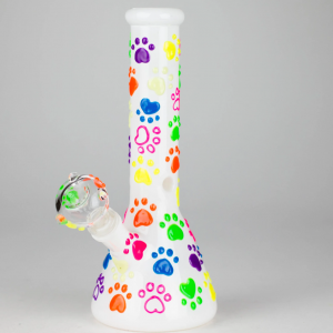 10" 3D Glass Bong With My Pet Design – Glow in the Dark
