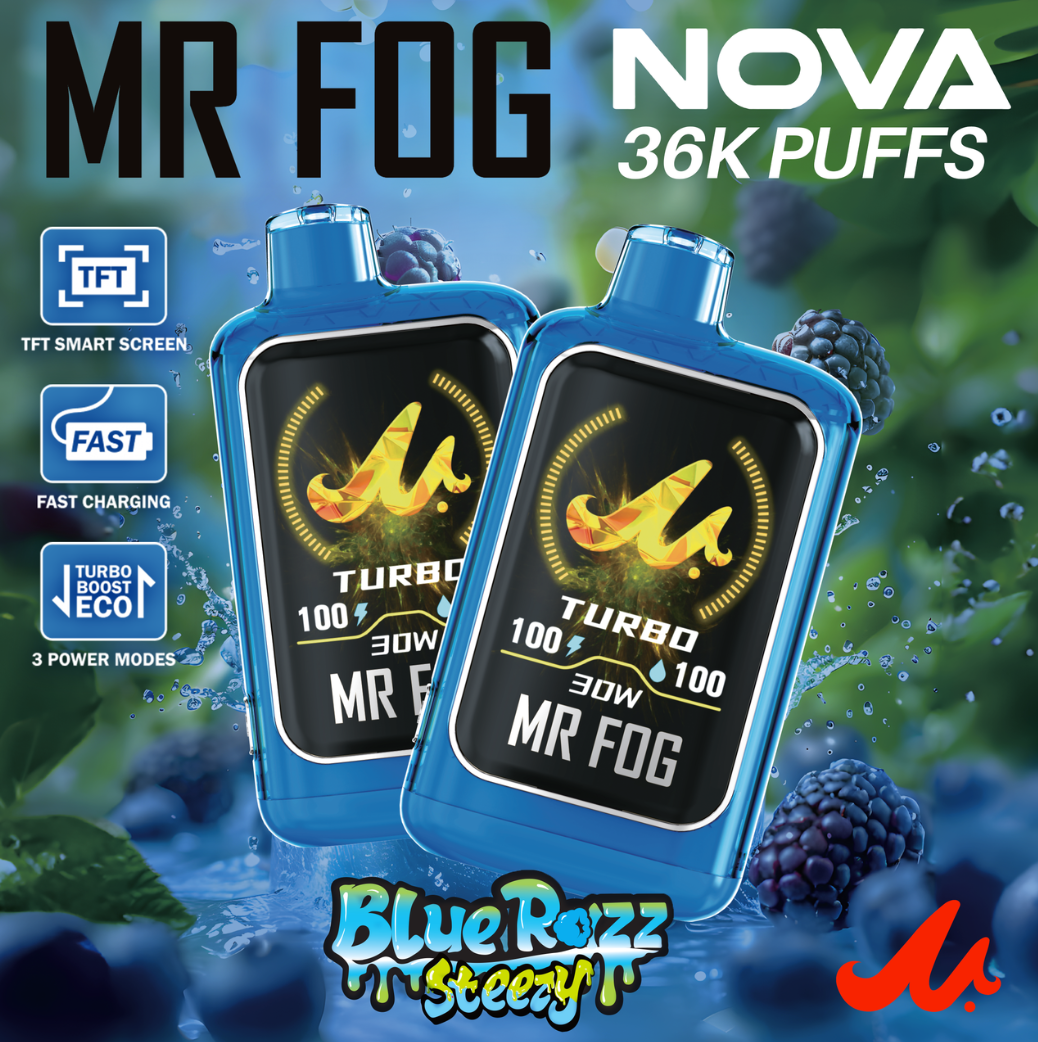 Mr. Fog NOVA 36k Blue Razz Steezy Disposable