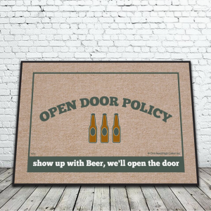 Open Door Policy Beer Mat