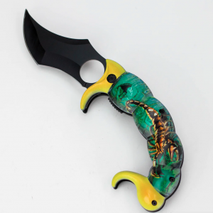 Tiger-USA® Pocket Knife Scorpion Tail Green and Yellow