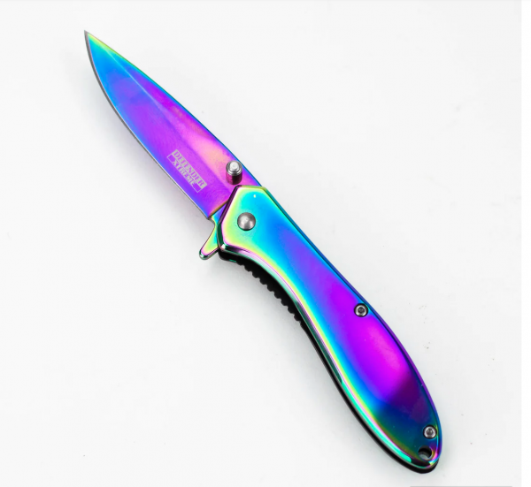 Defender-Xtreme Rainbow 7" Folding Knife