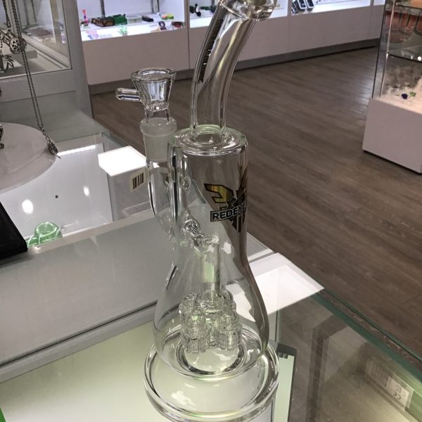 Red Eye Tek 12" Tall Hoverhub Flower Bubbler W/4 Fixed Floating Barrel Percs