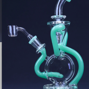 Red Eye Glass 9" Tall Culmulus Double Concentrate Recycler