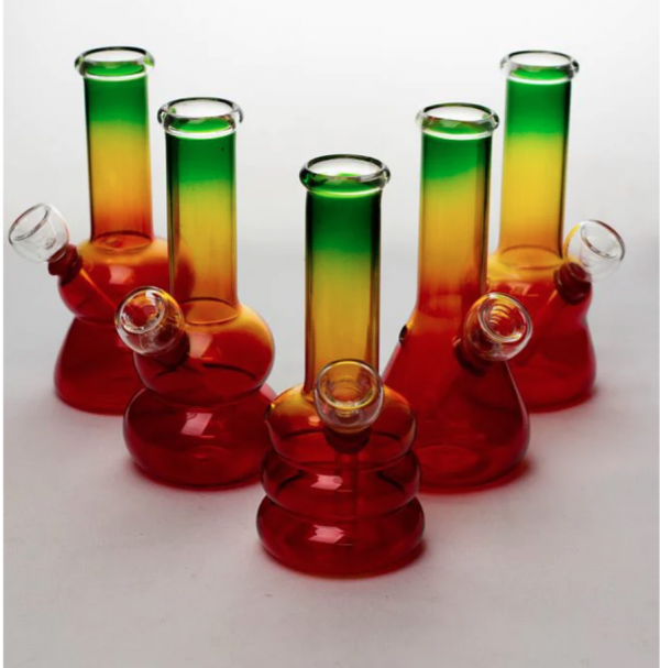 6 Inch Rasta Glass Water Bong - OWS