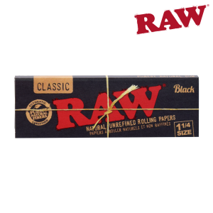 RAW BLACK NATURAL UNREFINED HEMP PAPERS 1 1/4