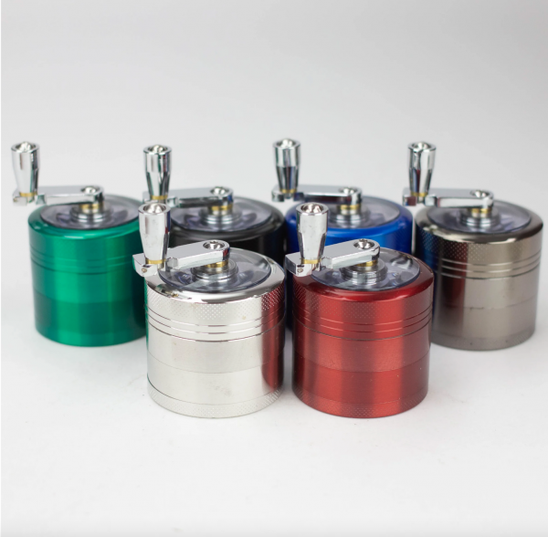 2" Hand Cranked Metal Grinder 4 Pieces