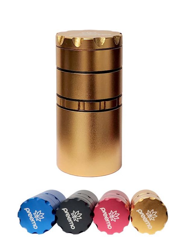 Preemo 5 Piece Grinder and storage