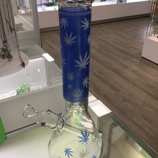 14" Leaf Glow In The Dark 7mm Glass Bong