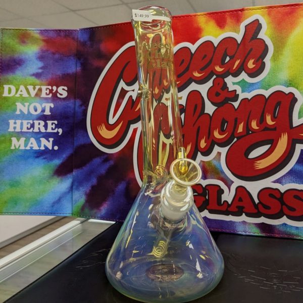Cheech & Chong Glass 12 Inch Tall Basketball Jones Laid Back Tube W/Magnet & 14mm Joint - Clear Glass