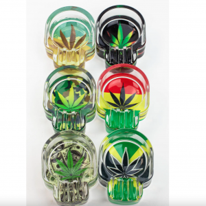 Skull shape glass ashtray