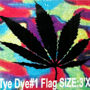 Cannabis Flag 3' x 5' - Tye Dye
