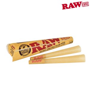 RAW CLASSIC NATURAL UNREFINED HEMP PRE-ROLLED CONES 1 1/4 SIZE, PACK/6