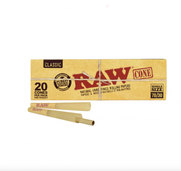 RAW Classic pre-rolled cones single size 70/30