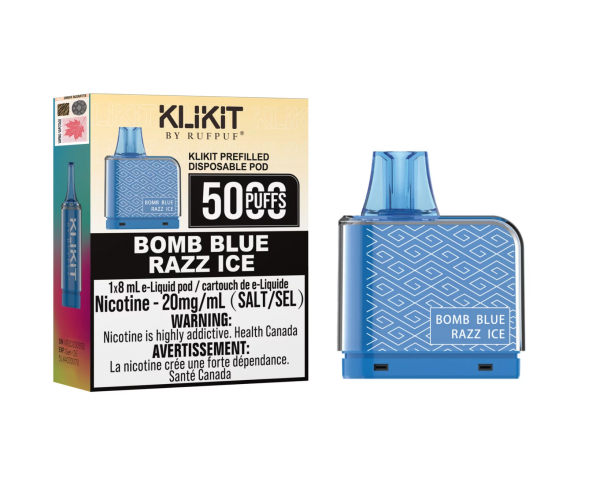 *Bomb Blue Razz Ice Rufpuf Klikit Pod 5000