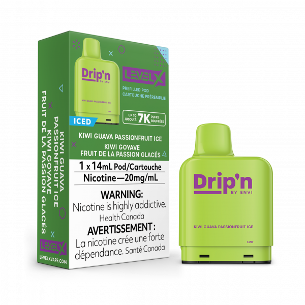 Kiwi Guava Passionfruit Ice 20MG - Level X Drip'n Pod