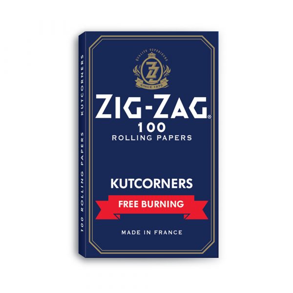 ZIG ZAG KUTCORNERS BLUE FREE BURN ROLLING PAPERS 100 papers