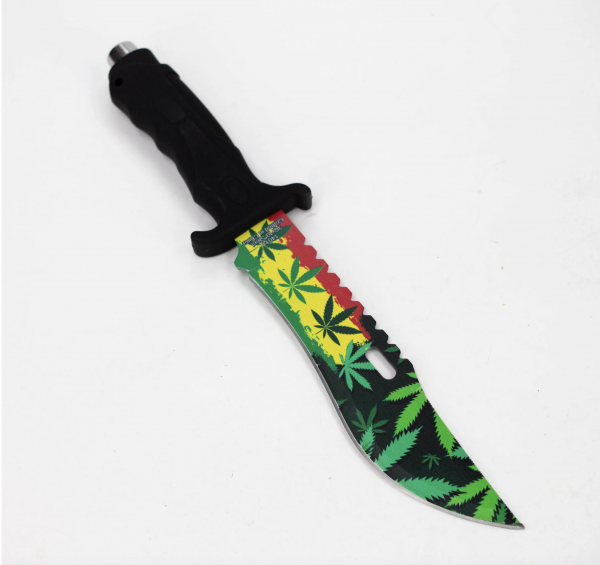 Defender-Xtreme 13″ ABS Handle Hunting Knife With Sheath [14010 / 13571] - Green Leaf