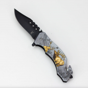 TheBoneEdge 8″ Wildlife Folding Knife Stainless Steel [1325X] - Elk