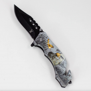 TheBoneEdge 8″ Wildlife Folding Knife Stainless Steel [1325X] - Eagle