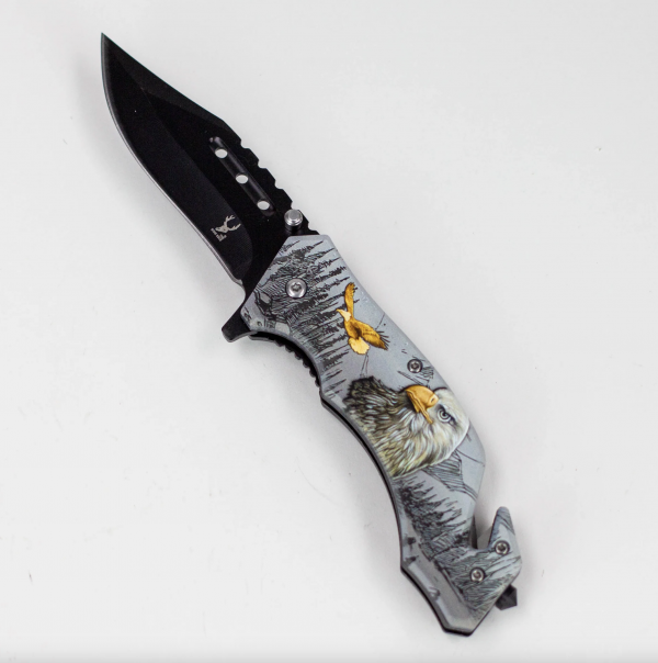 TheBoneEdge 8″ Wildlife Folding Knife Stainless Steel [1325X] - Eagle