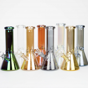 8" Solid Color Eletroplate Glass Beaker Bong [BH107x]