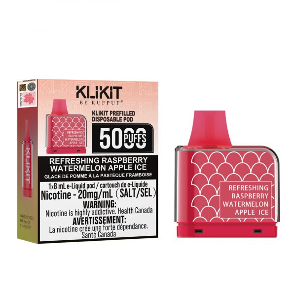 *Refreshing Raspberry Watermelon Apple Ice - Rufpuf Klikit Pod 5000