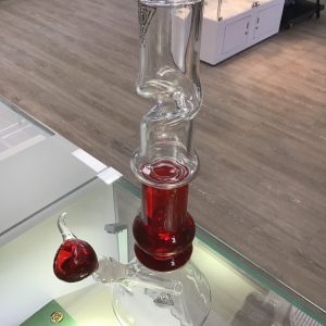 Red Eye Glass 14" Tall Sparkle Liquid Tube W/Twist Ice Catcher