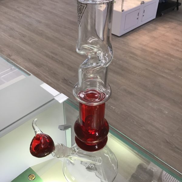 Red Eye Glass 14" Tall Sparkle Liquid Tube W/Twist Ice Catcher