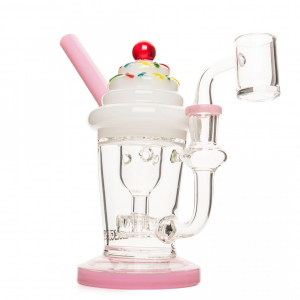 Red Eye Glass 8" Tall Milkshake Incycler Rig W/ Cherry on Top
