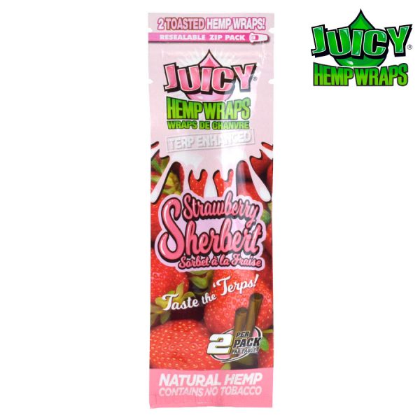 JUICY JAY TERP HEMP WRAPS 2X Strawberry Sherbert